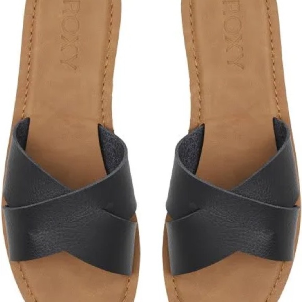Roxy Black and Brown Geometric Sandals (Andreya roxy sandal) brand new